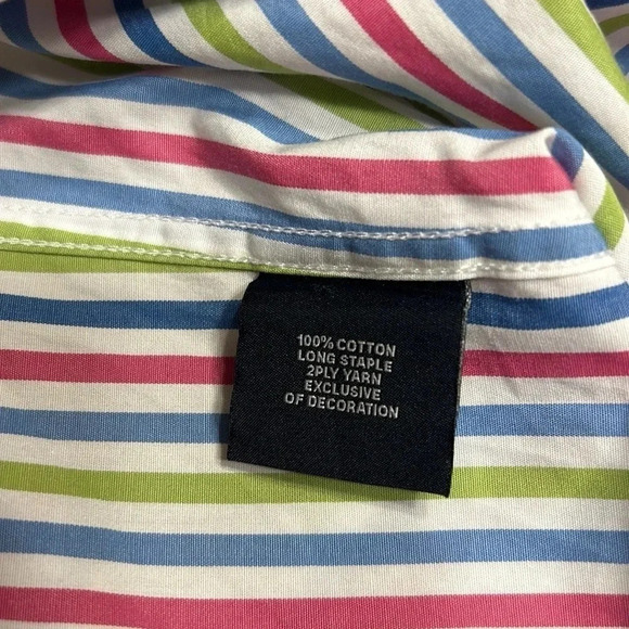 - Tailorbyrd striped cotton shirt ,sz Med.Multi color,colorful,multimedia,2 tone - Picture 4 of 14